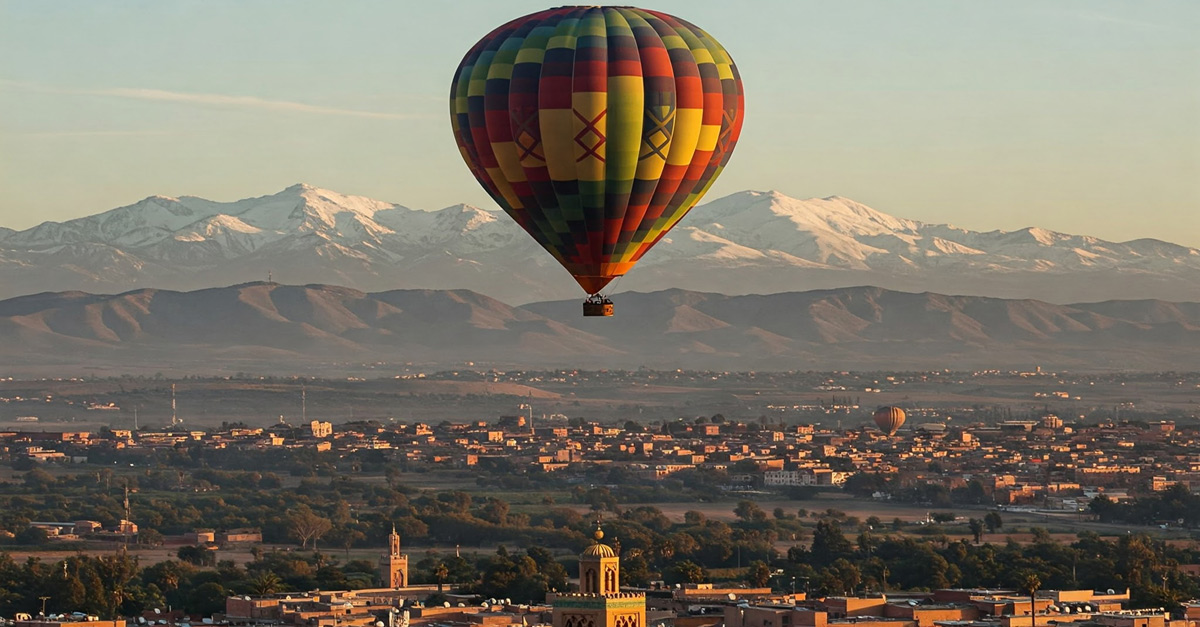 hot air balloons as public transport in Marrakech